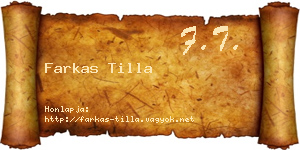 Farkas Tilla névjegykártya